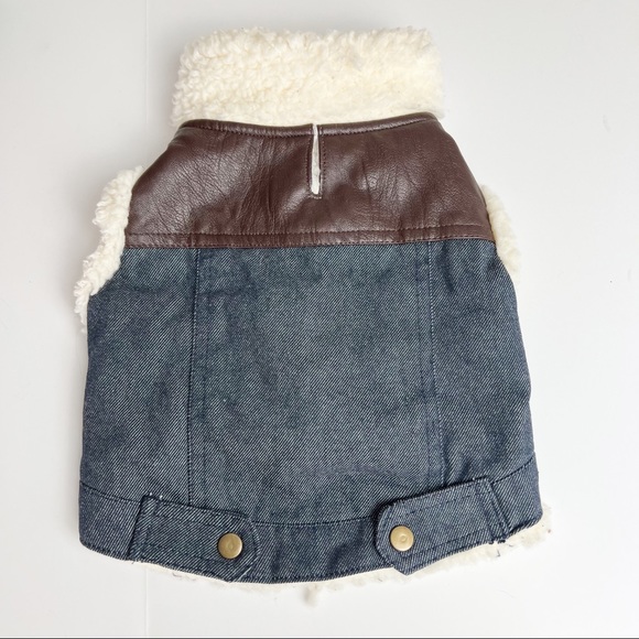 Small Dog Sherpa Denim Jacket Size XS